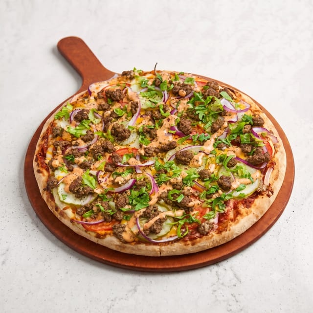 Pizza Of The Month- Cheeseburger Pizza.